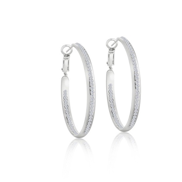 Zaxie Play it By Ear Pavé Hoop Earrings - Picture 1 of 4